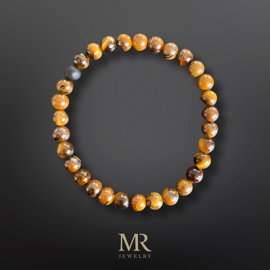 MR beads - Tigereye with black bracelet