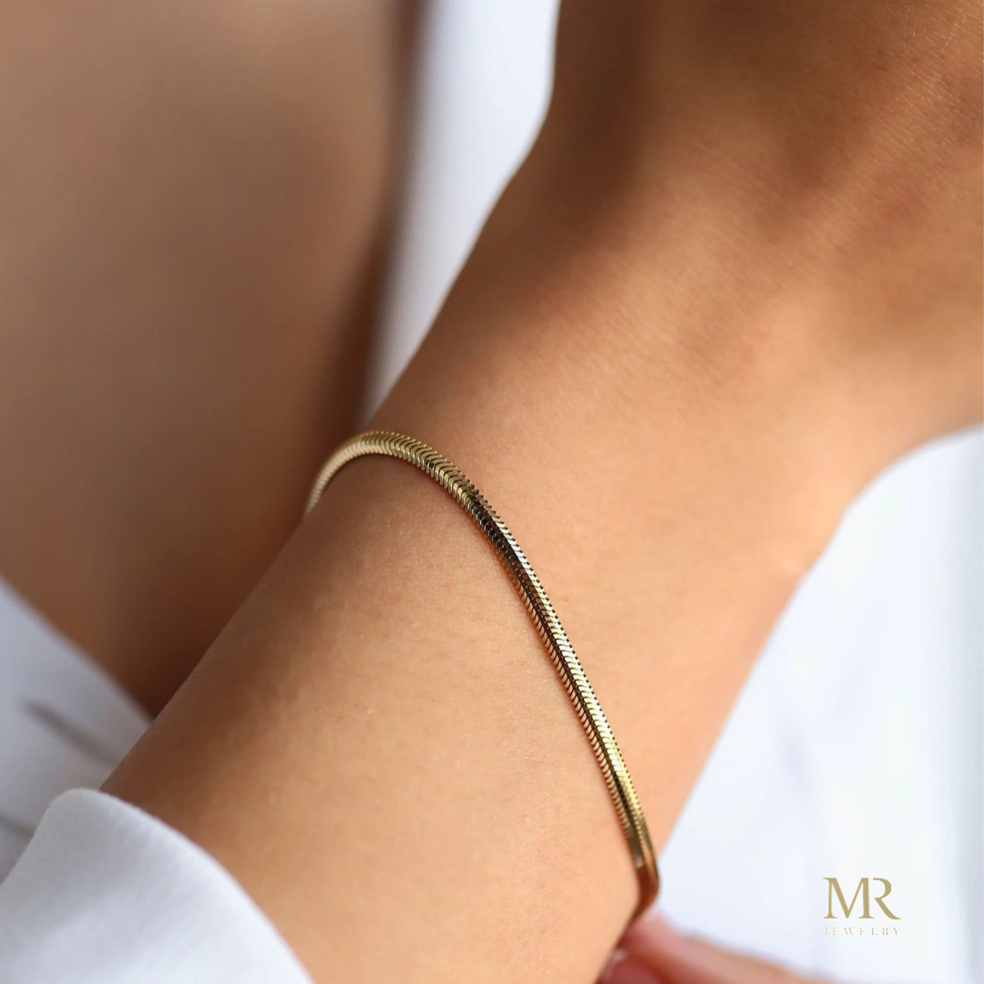 Square chain bracelet silver