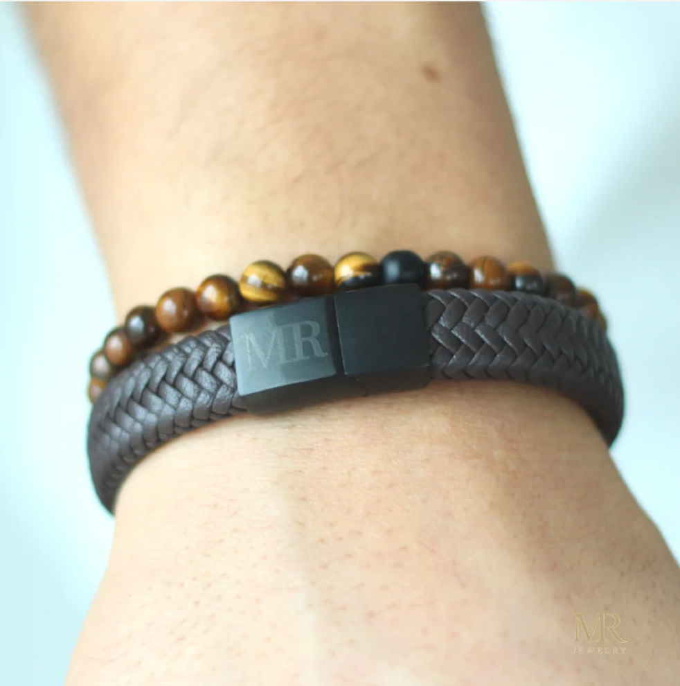 Gevlochten leren armband bruin – karaktervol en tijdloos