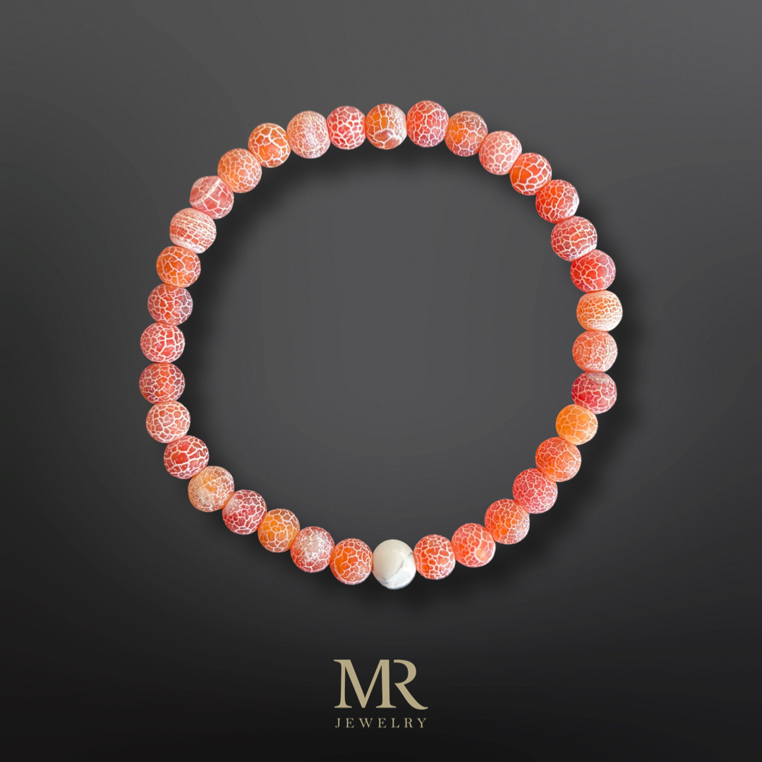 MR beads - Orange lava stone bracelet