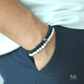 MR beads - matt black with blue bracelet